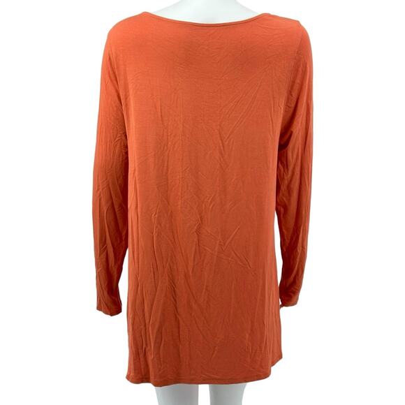 Soft Surroundings Top Womens XL Orange Peach Long Sleeve Tunic Fall Minimalist - Picture 5 of 7